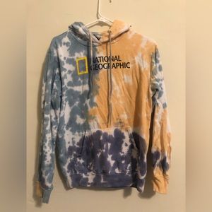 National Geographic Tie Dye Hoodie size S